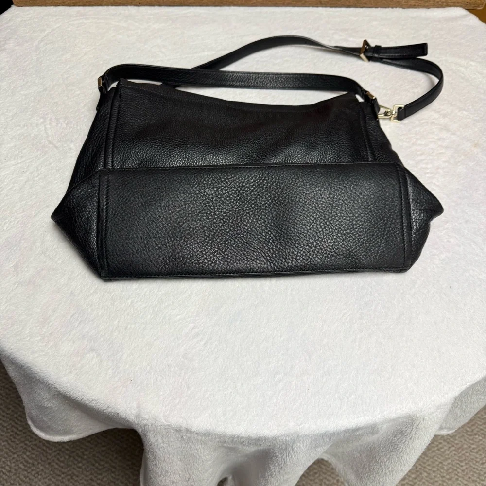 Kate Spade Black Leather large tote/  Shoulder Bag pink interior